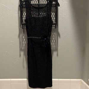 White House Black Market Black Lace Midi Dress